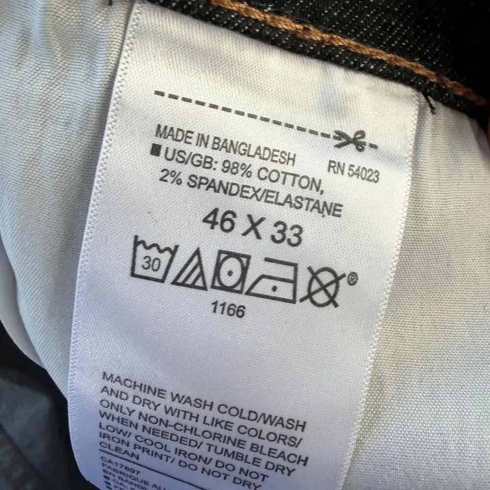 Banana Republic Jeans Mens 46x33 Blue Dark Wash Slim Straight Stretch Denim